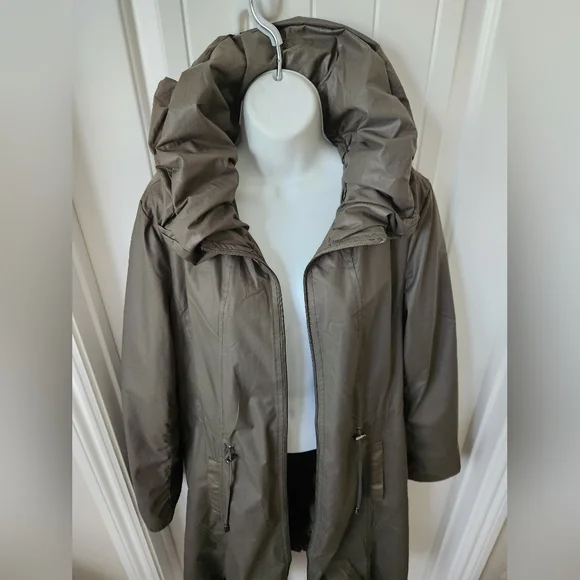 Pile Ou Face Paris Lined Trench/Jacket size 8/T4 | Like New | Muted Green - Picture 3 of 14